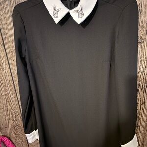 Victoia Beckham Dress with White Collar and Embellishments XS NWT easter